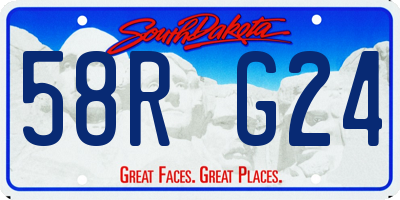 SD license plate 58RG24