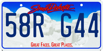 SD license plate 58RG44