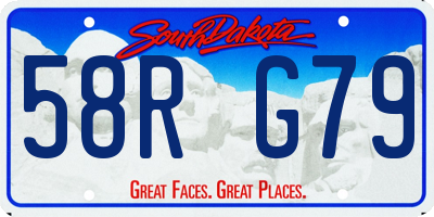 SD license plate 58RG79