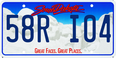 SD license plate 58RI04