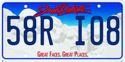 SD license plate 58RI08
