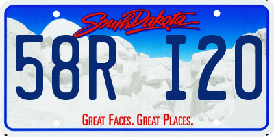 SD license plate 58RI20