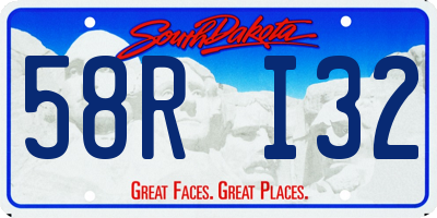 SD license plate 58RI32