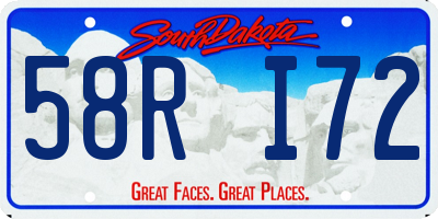 SD license plate 58RI72
