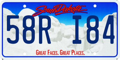 SD license plate 58RI84