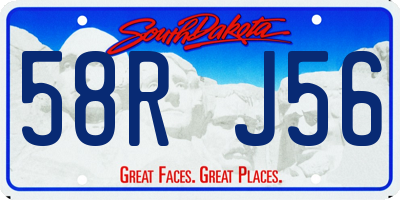 SD license plate 58RJ56