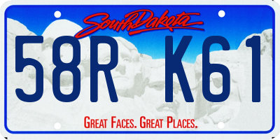 SD license plate 58RK61