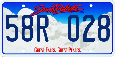 SD license plate 58RO28