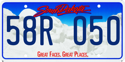 SD license plate 58RO50