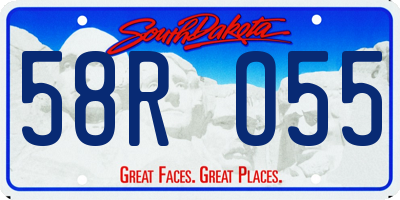 SD license plate 58RO55