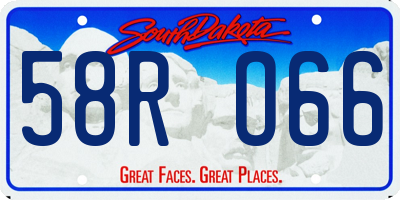 SD license plate 58RO66