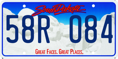 SD license plate 58RO84