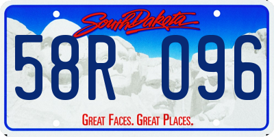 SD license plate 58RO96