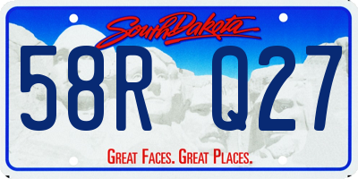 SD license plate 58RQ27