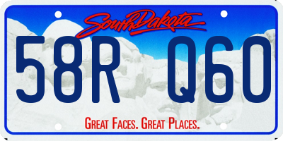 SD license plate 58RQ60