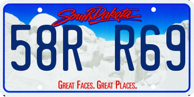 SD license plate 58RR69