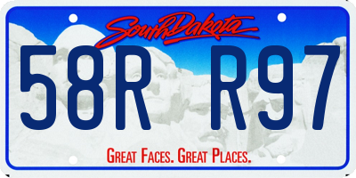 SD license plate 58RR97