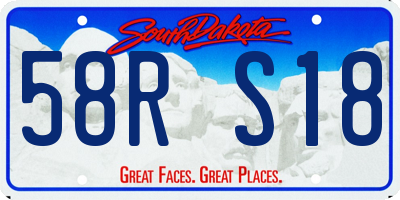 SD license plate 58RS18