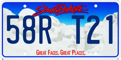 SD license plate 58RT21
