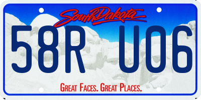 SD license plate 58RU06