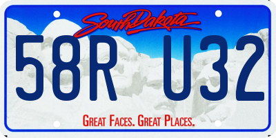 SD license plate 58RU32