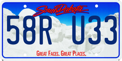 SD license plate 58RU33