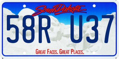 SD license plate 58RU37