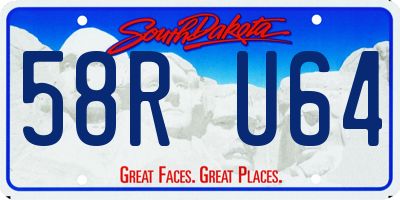 SD license plate 58RU64