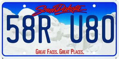 SD license plate 58RU80