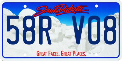 SD license plate 58RV08