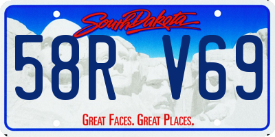 SD license plate 58RV69
