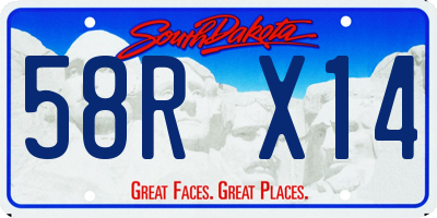 SD license plate 58RX14