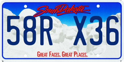 SD license plate 58RX36