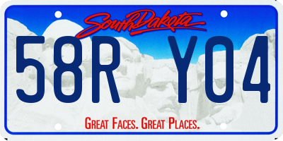 SD license plate 58RY04