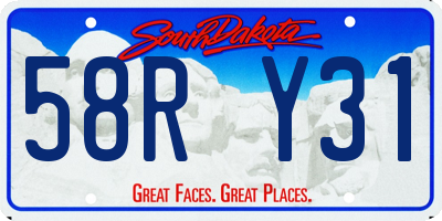 SD license plate 58RY31