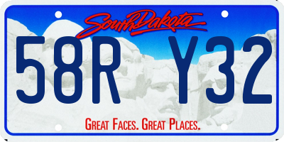 SD license plate 58RY32