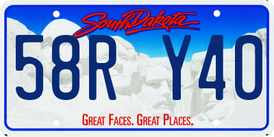 SD license plate 58RY40