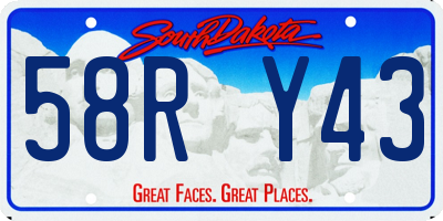 SD license plate 58RY43
