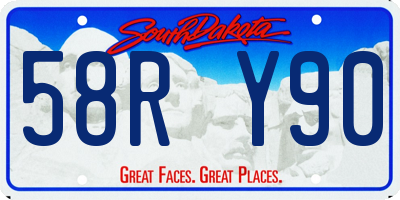 SD license plate 58RY90