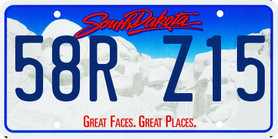 SD license plate 58RZ15