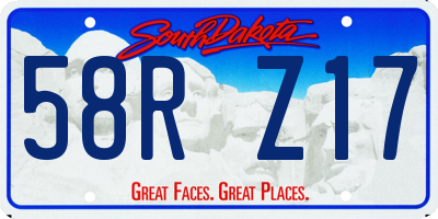 SD license plate 58RZ17