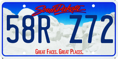 SD license plate 58RZ72