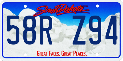 SD license plate 58RZ94
