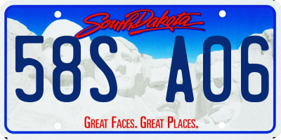 SD license plate 58SA06