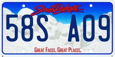 SD license plate 58SA09