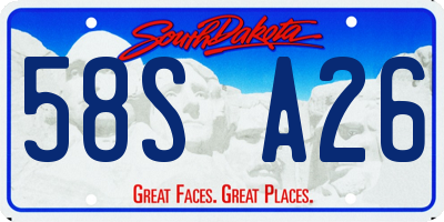 SD license plate 58SA26