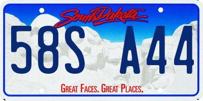 SD license plate 58SA44