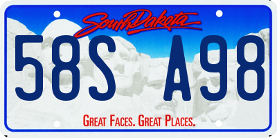 SD license plate 58SA98