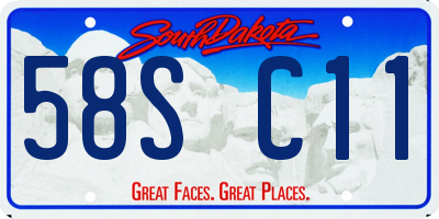 SD license plate 58SC11