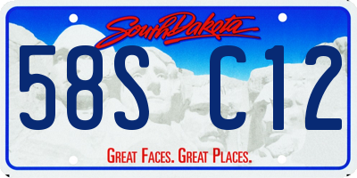 SD license plate 58SC12